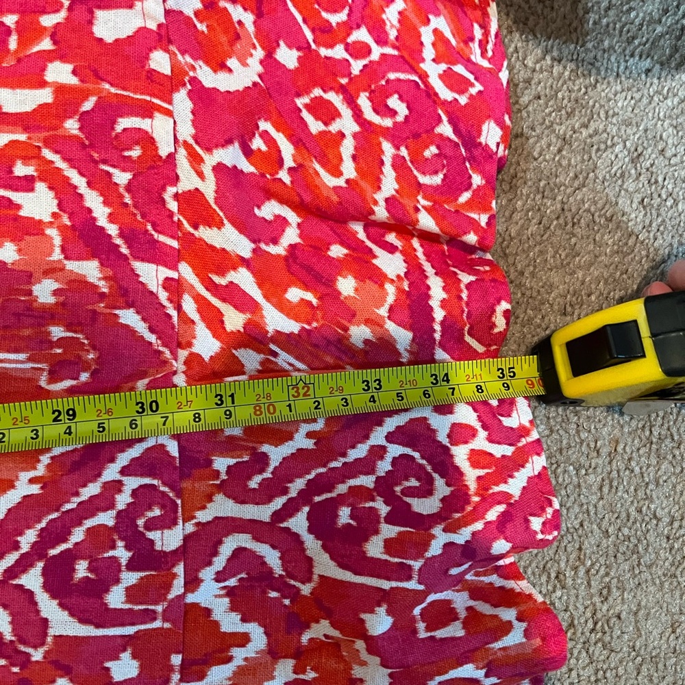 Tommy Hilfiger Women's Red and Pink Patterned Dress - Picture 9 of 9